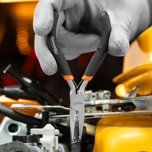 Длинногубцы прямые Mini, 130 мм, никелированные, авторазжим Sparta по ценам производителя в Челябинске с доставкой по всей России