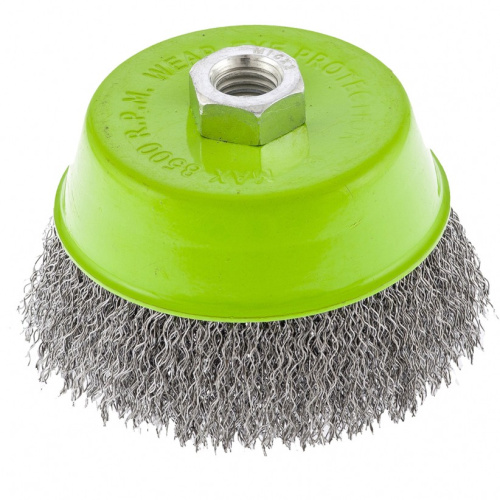 Щетка для УШМ, 100 мм, М14, "чашка", витая проволока Сибртех по ценам производителя в Челябинске с доставкой по всей России