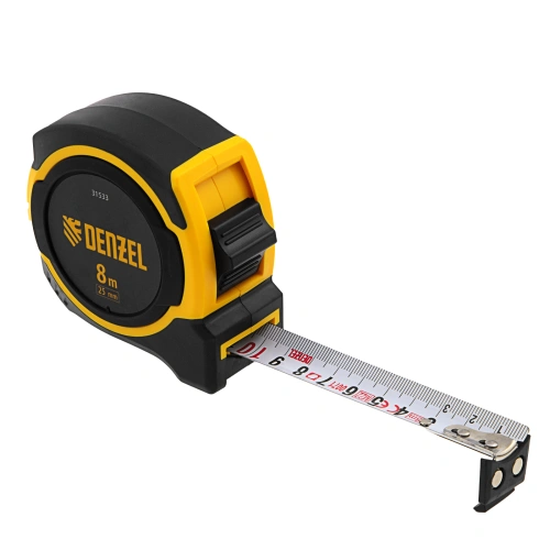 Рулетка 8м х 25мм, двухкомп. корпус, магнитный обрезиненный зацеп Denzel по ценам производителя в Челябинске с доставкой по всей России