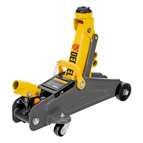 Домкрат гидравлический подкатной с фиксатором, 2 т, 130-330 мм, в кейсе Denzel по ценам производителя в Челябинске с доставкой по всей России