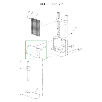 Кожух моторного отсека верхний для штабелеров SDR1-1,2 т, SDR1635 по ценам производителя в Челябинске с доставкой по всей России