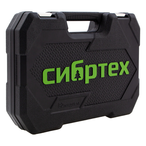 Набор инструментов 82 предмета, CrV, 1/2", 1/4" Сибртех по ценам производителя в Челябинске с доставкой по всей России