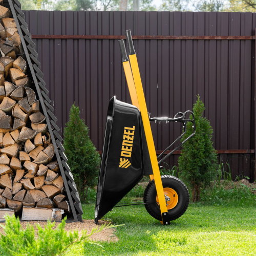 Тачка строительная, усиленная, объем 140 л, 230 кг, колесо 15х6.00-6 Denzel по ценам производителя в Челябинске с доставкой по всей России