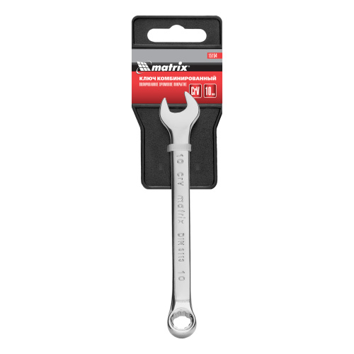 Ключ комбинированный, 10 мм, CrV, полированный хром Matrix по ценам производителя в Челябинске с доставкой по всей России