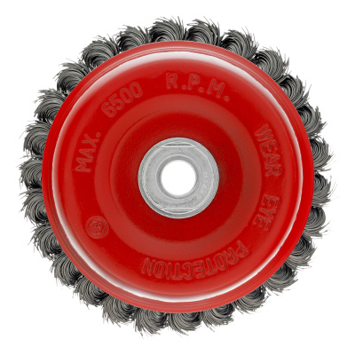 Щетка для УШМ, 125 мм, М14, "чашка", крученая проволока 0.5 мм Matrix по ценам производителя в Челябинске с доставкой по всей России