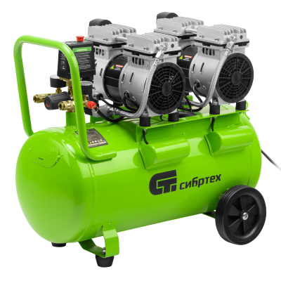 Компрессор безмаслянный малошумный МБ 2000/50, 2000 Вт, 50л, 300 л/мин Сибртех по ценам производителя в Челябинске с доставкой по всей России