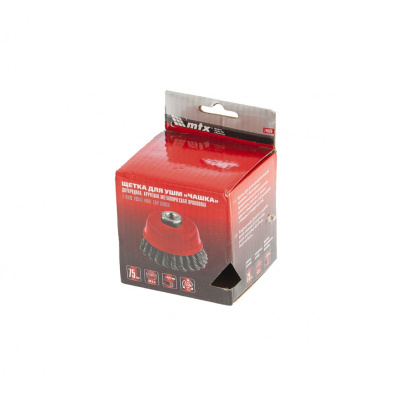 Щетка для УШМ, 75 мм, М14, "чашка", двухрядная, крученая проволока 0.8 мм Matrix по ценам производителя в Челябинске с доставкой по всей России