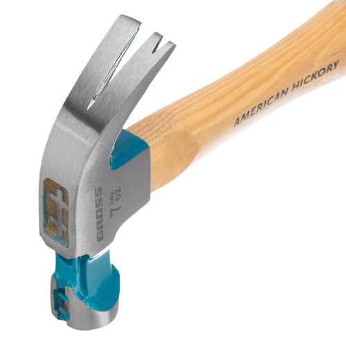 Молоток-гвоздодер, 200 г, угол 45, магнит, обрезиненная рукоятка American hickory GROSS по ценам производителя в Челябинске с доставкой по всей России