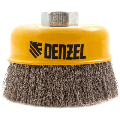 Щетка для УШМ, 100 мм, "Чашка", витая нержавеющая проволока 0.3 мм, М14 Denzel по ценам производителя в Челябинске с доставкой по всей России