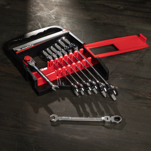 Набор ключей комбинированных, трещеточных шарнирных 8 шт Matrix по ценам производителя в Челябинске с доставкой по всей России