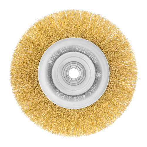 Щетка для УШМ, 150 мм, М14, плоская, латунированная витая проволока Matrix по ценам производителя в Челябинске с доставкой по всей России