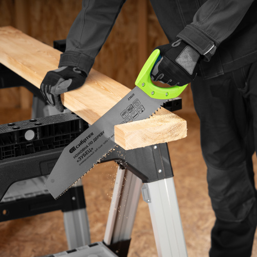 Ножовка по дереву "Зубец", 400 мм, шаг зуба 10 мм, каленый зуб 2D, двухкомпонентная рукоятка Сибртех по ценам производителя в Челябинске с доставкой по всей России