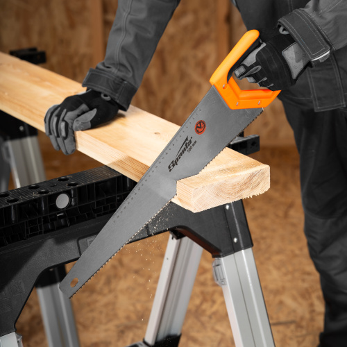 Ножовка по дереву, 500 мм, 7-8 TPI, зуб 2D, каленый зуб, двухкомпонентная рукоятка Sparta по ценам производителя в Челябинске с доставкой по всей России