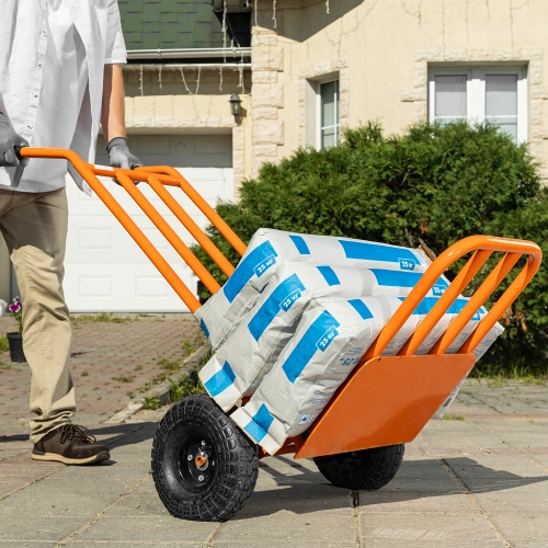 Тележка ручная 2-х колесная, усиленная, г/п 250кг, откидная платформа 530х400мм Сибртех по ценам производителя в Челябинске с доставкой по всей России