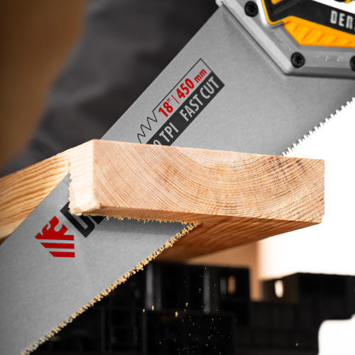 Ножовка по дереву, 450 мм, 9 TPI, зуб 3D, металлопластиковая рукоятка Denzel по ценам производителя в Челябинске с доставкой по всей России