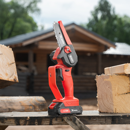 Цепная мини-пила аккумуляторная, MCS-100, шина 100 мм, Li-Ion, 20 В MTX по ценам производителя в Челябинске с доставкой по всей России