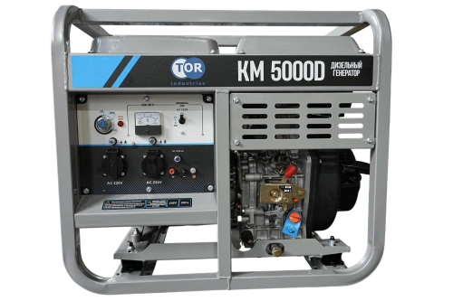 Генератор дизельный 5,0 кВт 220В с электростартером и колесами TOR KM5000D по ценам производителя в Челябинске с доставкой по всей России