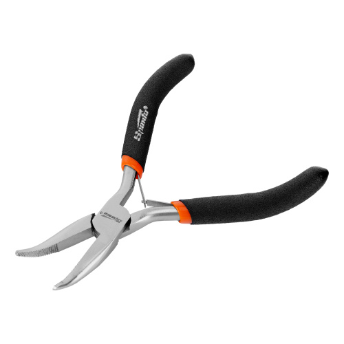 Длинногубцы изогнутые Mini, 130 мм, никелированные, авторазжим Sparta по ценам производителя в Челябинске с доставкой по всей России