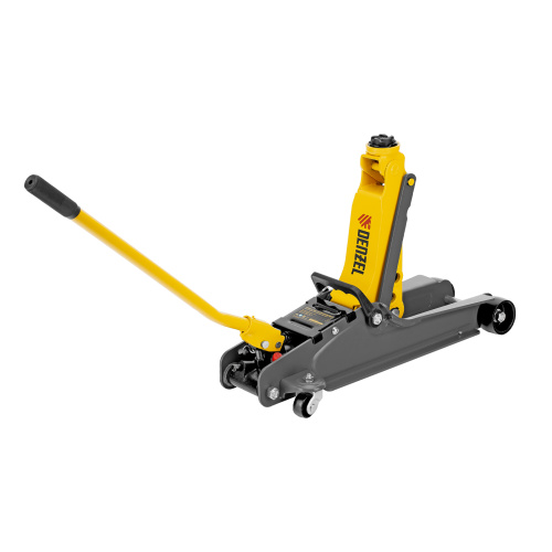 Домкрат гидравлический подкатной с фиксатором, 2,5 т,  85-385 мм, в пласт. кейсе Denzel по ценам производителя в Челябинске с доставкой по всей России