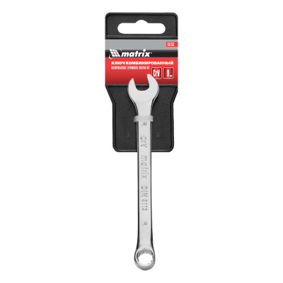 Ключ комбинированный, 9 мм, CrV, полированный хром Matrix по ценам производителя в Челябинске с доставкой по всей России