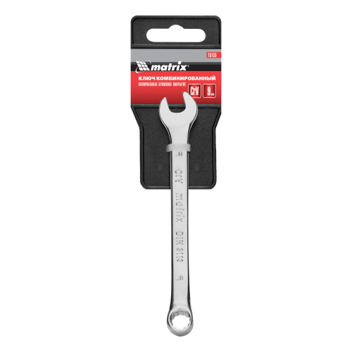 Ключ комбинированный, 9 мм, CrV, полированный хром Matrix по ценам производителя в Челябинске с доставкой по всей России