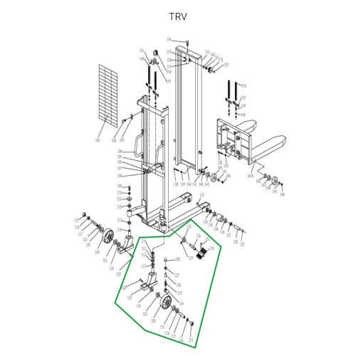 Колесная опора поворотная с тормозом в сборе для TRV по ценам производителя в Челябинске с доставкой по всей России