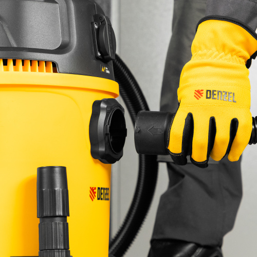 Пылесос строительный RVC20, 1400 Вт, бак 20 л, шланг 3 м, розетка с автосинхр. Denzel по ценам производителя в Челябинске с доставкой по всей России