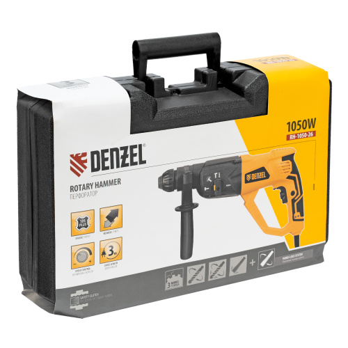 Перфоратор электрический RH-1050-26, SDS-plus, 1050 Вт, 3.2 Дж, 3 плюс 1 режим Denzel по ценам производителя в Челябинске с доставкой по всей России