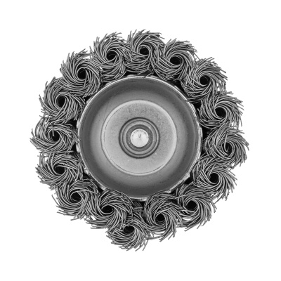 Щетка для дрели, 65 мм, Чашка, со шпилькой, нержавеющая крученая проволока Denzel по ценам производителя в Челябинске с доставкой по всей России