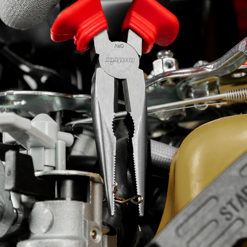 Длинногубцы прямые, 180 мм, хром-ванадий, двухкомпонентные рукоятки Matrix по ценам производителя в Челябинске с доставкой по всей России