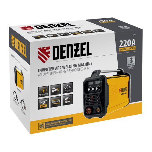 Аппарат инвертор. дуговой сварки DM-220 Standart, 220 А, ПВ 60% Denzel по ценам производителя в Челябинске с доставкой по всей России
