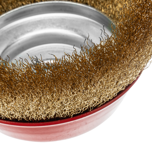 Щетка для УШМ, 150 мм, М14, "чашка", латунированная витая проволока Matrix по ценам производителя в Челябинске с доставкой по всей России