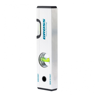 Уровень алюминиевый, 200 мм, фрезерованный, 2 глазка, магнитный Gross по ценам производителя в Челябинске с доставкой по всей России