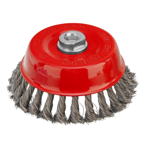 Щетка для УШМ, 125 мм, М14, "чашка", крученая проволока 0.35 мм Matrix по ценам производителя в Челябинске с доставкой по всей России