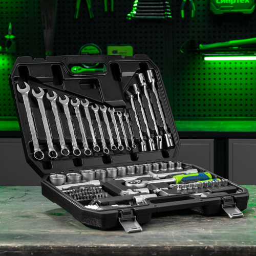 Набор инструментов, 1/2", 1/4", пластиковый кейс 89 предметов Сибртех по ценам производителя в Челябинске с доставкой по всей России