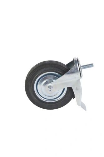 Колесо поворотное SCtB 80 200 мм резина с болтом и тормозом (F) по ценам производителя в Челябинске с доставкой по всей России