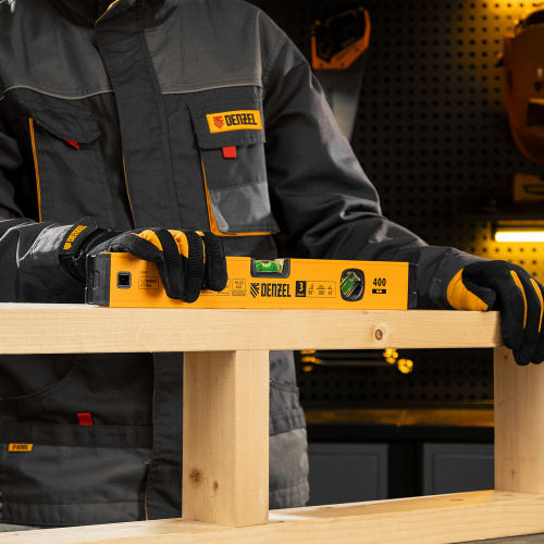 Уровень алюминиевый, магнит., фрезерованный, 3 глазка (1 зеркал.) 0,5 мм/м, 400 мм Denzel по ценам производителя в Челябинске с доставкой по всей России