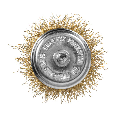 Щетка для дрели, 50 мм, "чашка" со шпилькой, латунированная витая проволока Matrix по ценам производителя в Челябинске с доставкой по всей России