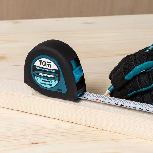 Рулетка "Ergonomisch",10 м x 25 мм,магнитный обрезиненный зацеп Gross по ценам производителя в Челябинске с доставкой по всей России