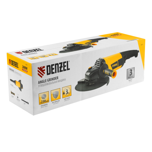 Машина шлифовальная угловая AG230-2600, 2600 Вт, 230 мм, 6000 об/мин Denzel по ценам производителя в Челябинске с доставкой по всей России