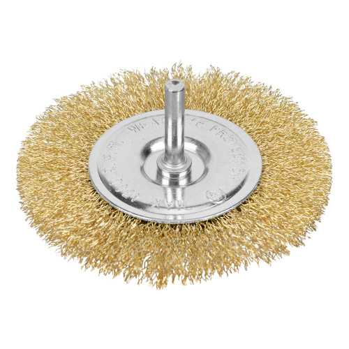 Щетка для дрели 100 мм, плоская со шпилькой, латунированная витая проволока Matrix по ценам производителя в Челябинске с доставкой по всей России