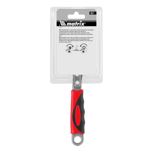 Ключ разводной, 200 мм, переставная губка, двухкомпонентная рукоятка Matrix по ценам производителя в Челябинске с доставкой по всей России
