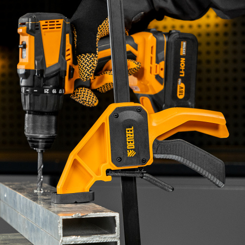 Струбцина F-образная, быстрозажимная, 300 х 80 мм, усиленный нейлоновый корпус Denzel по ценам производителя в Челябинске с доставкой по всей России