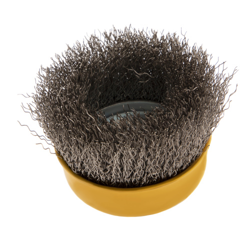 Щетка для УШМ, 75 мм, "Чашка", витая нержавеющая проволока 0.3 мм, М14 Denzel по ценам производителя в Челябинске с доставкой по всей России