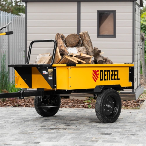 Прицеп для мотоблока TT-500, оцинк., груз. 500 кг, рег. сцепка, колеса 4.00-10, в упаковке Denzel по ценам производителя в Челябинске с доставкой по всей России