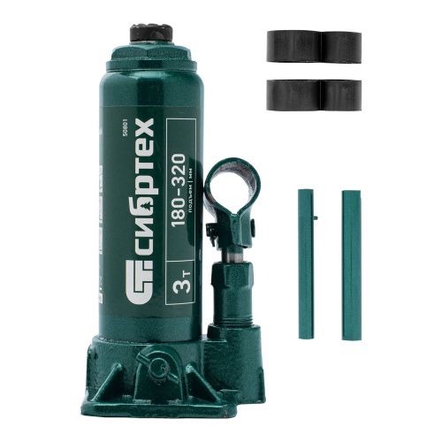Домкрат гидравлический бутылочный, 3 т, 180-320 мм Сибртех по ценам производителя в Челябинске с доставкой по всей России