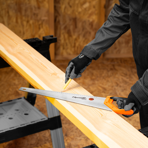 Ножовка по дереву, 500 мм, 7-8 TPI, зуб 2D, каленый зуб, двухкомпонентная рукоятка Sparta по ценам производителя в Челябинске с доставкой по всей России