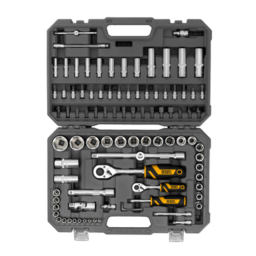 Набор инструментов, 1/2", 1/4", CrV, S2, пластиковый кейс, 94 предмета Denzel по ценам производителя в Челябинске с доставкой по всей России