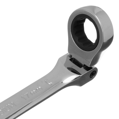 Ключ комбинированный трещоточный, 17 мм, CrV, шарнирный, зеркальный хром Matrix Professional по ценам производителя в Челябинске с доставкой по всей России