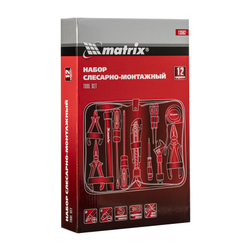 Набор инструментов бытовой, 12 предметов Matrix по ценам производителя в Челябинске с доставкой по всей России